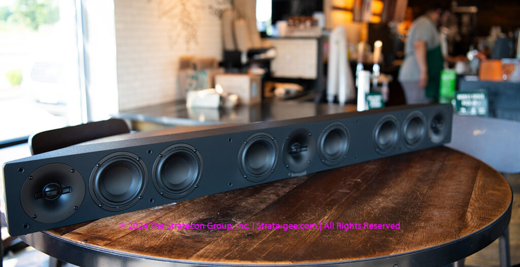 Russound Cinema Bar 3.0 with speaker grille removed