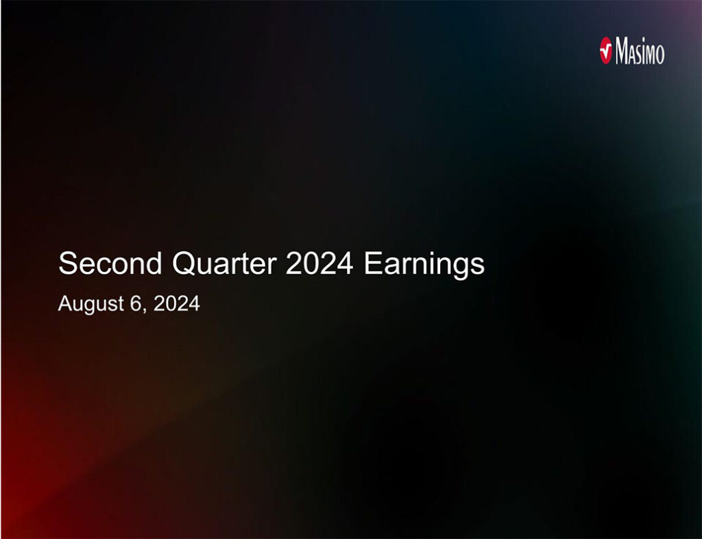 Cover slide to Masimo earnings presentation