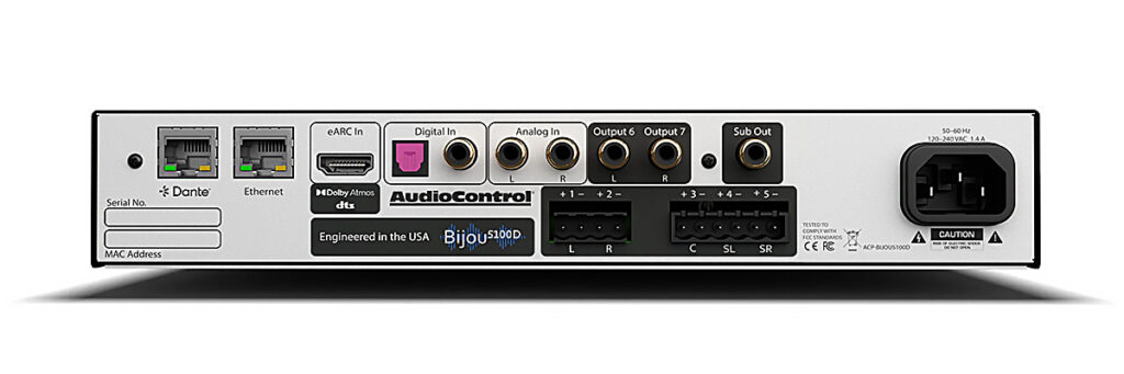 Rear panel of the AudioControl Bijou 5100