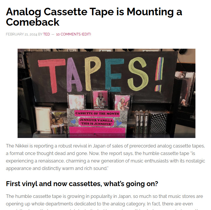 The top Strata-gee story of 2024 on the resurgence of analog cassette