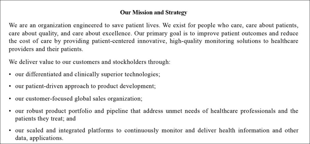 Masimo Mission and Strategy statement